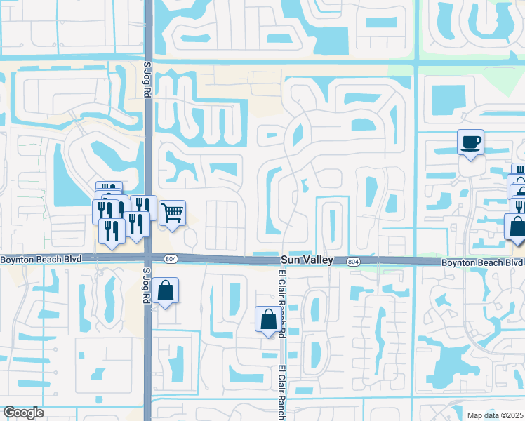 map of restaurants, bars, coffee shops, grocery stores, and more near 9736 Majestic Way in Boynton Beach