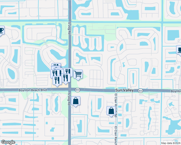 map of restaurants, bars, coffee shops, grocery stores, and more near 9899 Watermill Circle in Boynton Beach