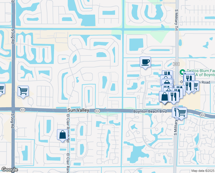 map of restaurants, bars, coffee shops, grocery stores, and more near 9664 Pavarotti Terrace in Boynton Beach