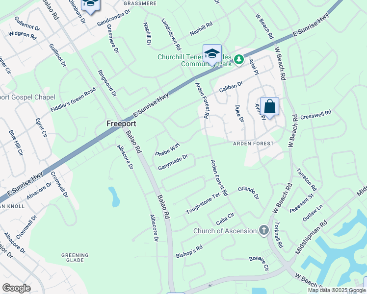 map of restaurants, bars, coffee shops, grocery stores, and more near in Freeport