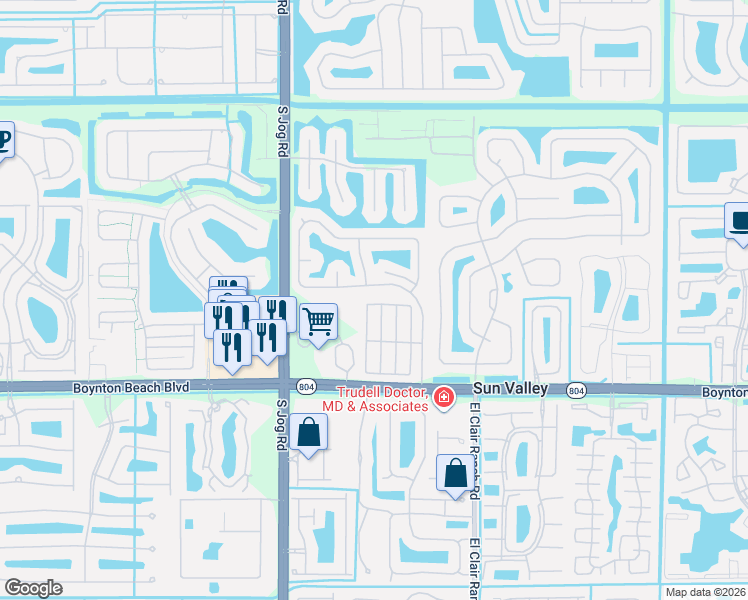 map of restaurants, bars, coffee shops, grocery stores, and more near 6451 Country Fair Circle in Boynton Beach