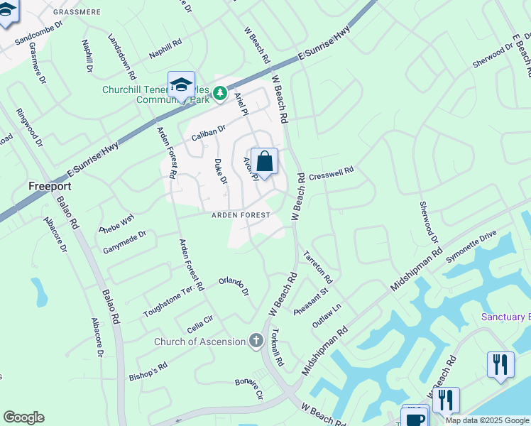 map of restaurants, bars, coffee shops, grocery stores, and more near in Freeport