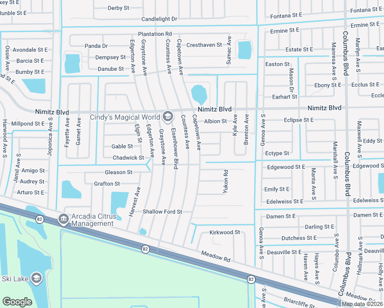 map of restaurants, bars, coffee shops, grocery stores, and more near 1055 Countess Avenue in Lehigh Acres