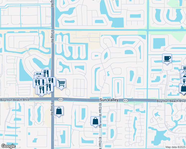 map of restaurants, bars, coffee shops, grocery stores, and more near 9688 Majestic Way in Boynton Beach