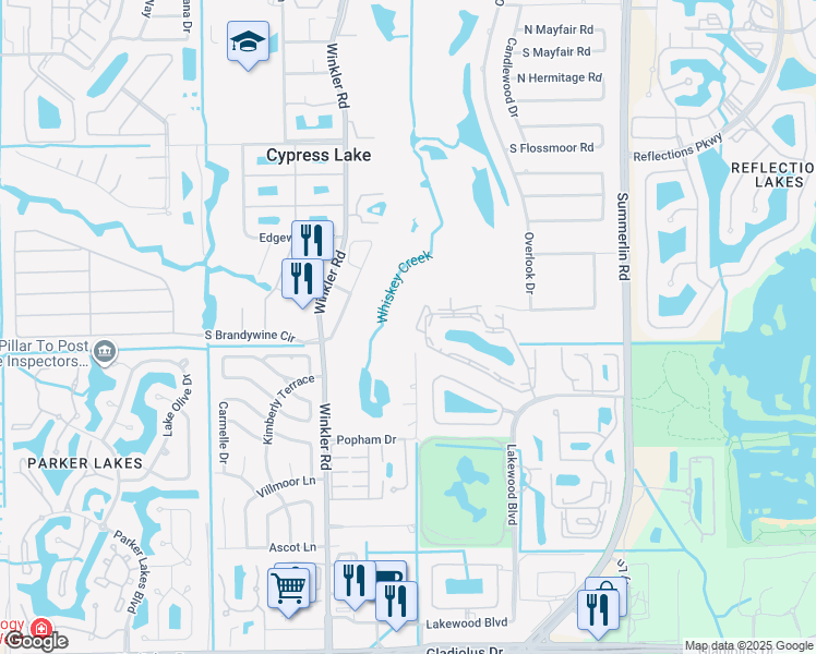 map of restaurants, bars, coffee shops, grocery stores, and more near 8514 Charter Club Circle in Fort Myers