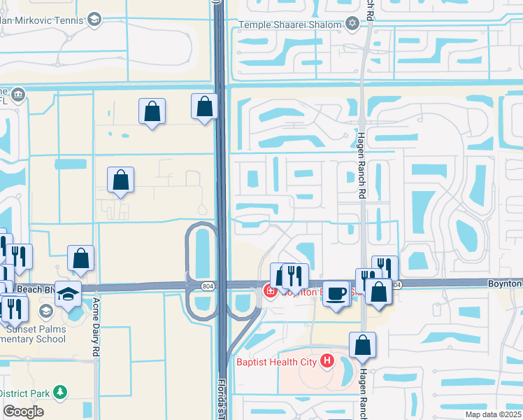 map of restaurants, bars, coffee shops, grocery stores, and more near 7924 Laina Lane in Boynton Beach