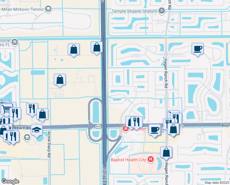 map of restaurants, bars, coffee shops, grocery stores, and more near 7948 Laina Lane in Boynton Beach