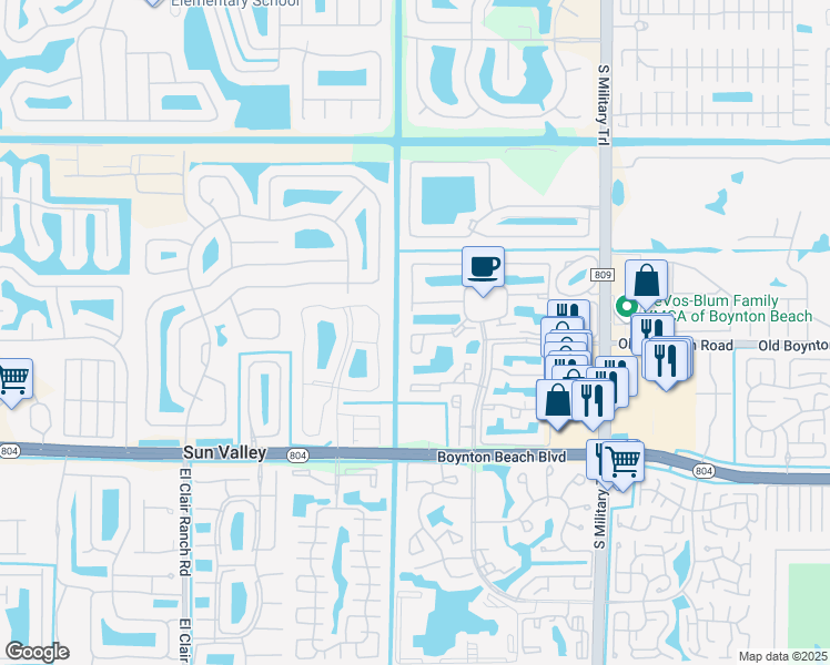 map of restaurants, bars, coffee shops, grocery stores, and more near 5406 Firenze Drive in Boynton Beach