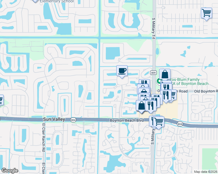 map of restaurants, bars, coffee shops, grocery stores, and more near 5406 Firenze Drive in Boynton Beach