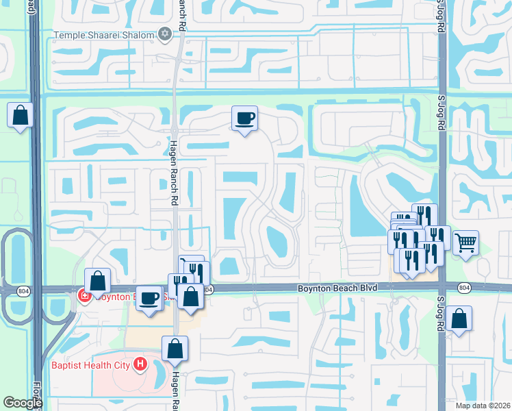 map of restaurants, bars, coffee shops, grocery stores, and more near 9666 Harbour Lake Circle in Boynton Beach