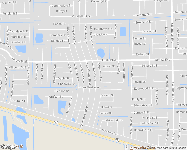 map of restaurants, bars, coffee shops, grocery stores, and more near 1036 Countess Avenue in Lehigh Acres