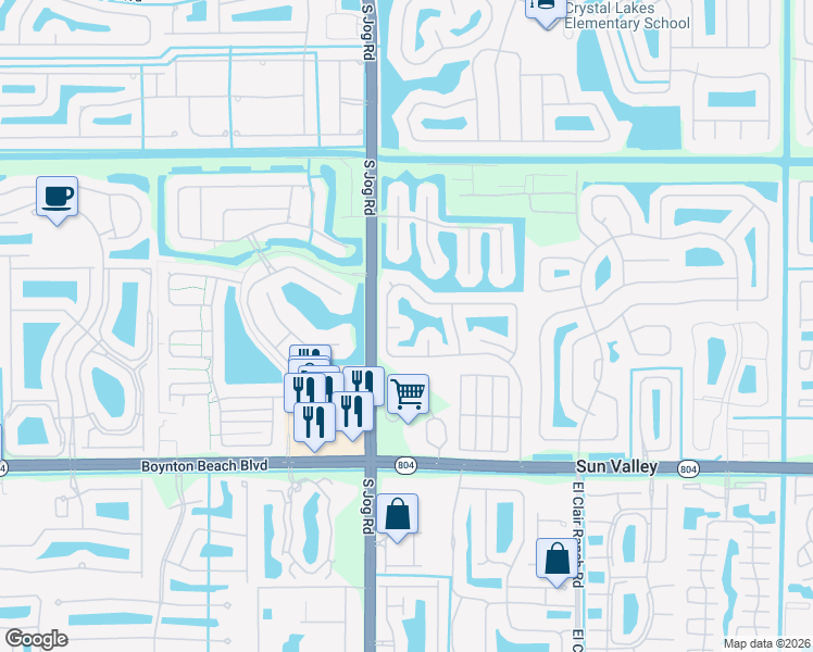 map of restaurants, bars, coffee shops, grocery stores, and more near 6344 Country Fair Circle in Boynton Beach