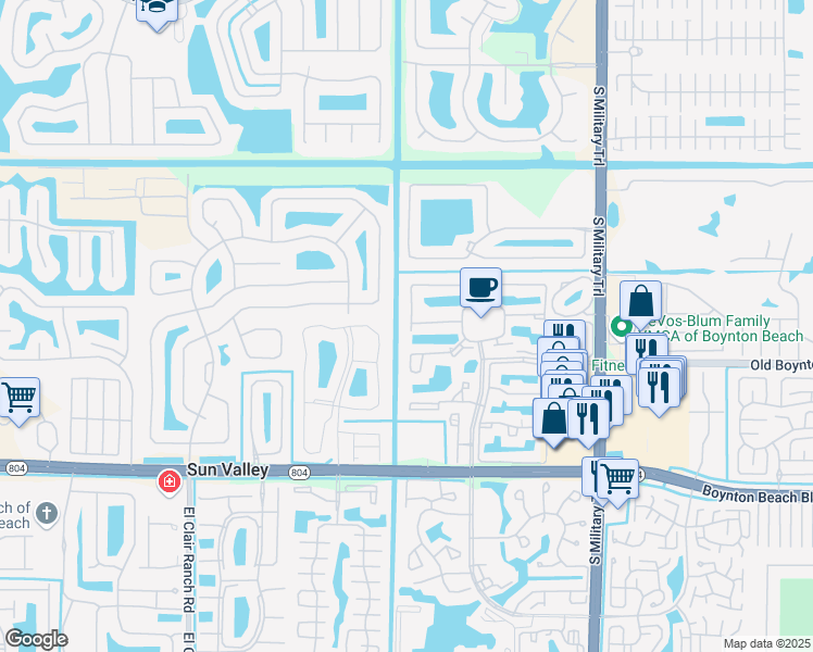 map of restaurants, bars, coffee shops, grocery stores, and more near 5283 Europa Drive in Boynton Beach