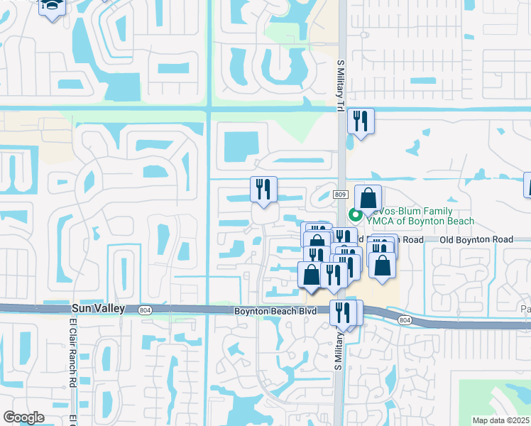 map of restaurants, bars, coffee shops, grocery stores, and more near 9640 Platina Avenue in Boynton Beach