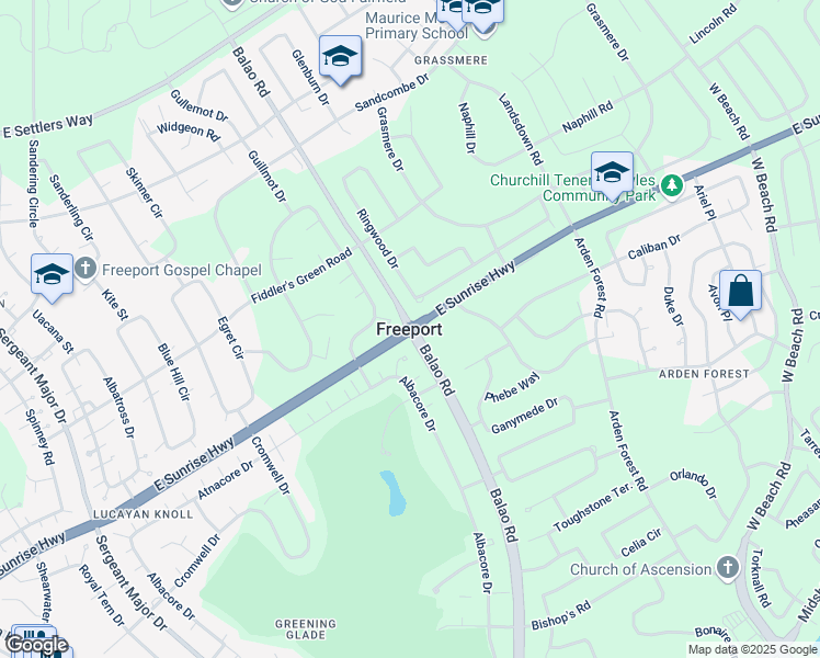 map of restaurants, bars, coffee shops, grocery stores, and more near in Freeport