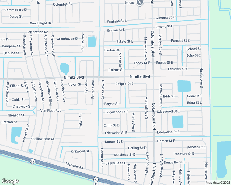 map of restaurants, bars, coffee shops, grocery stores, and more near 1118 Enrique Street South in Lehigh Acres