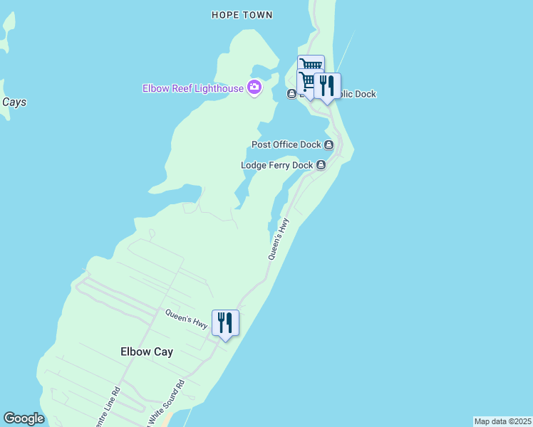 map of restaurants, bars, coffee shops, grocery stores, and more near in Elbow Cay