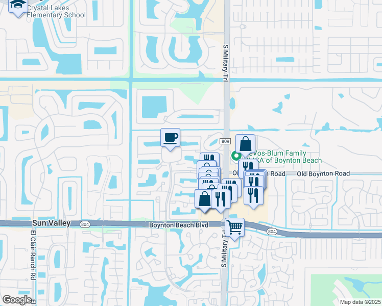 map of restaurants, bars, coffee shops, grocery stores, and more near 5163 Europa Drive in Boynton Beach