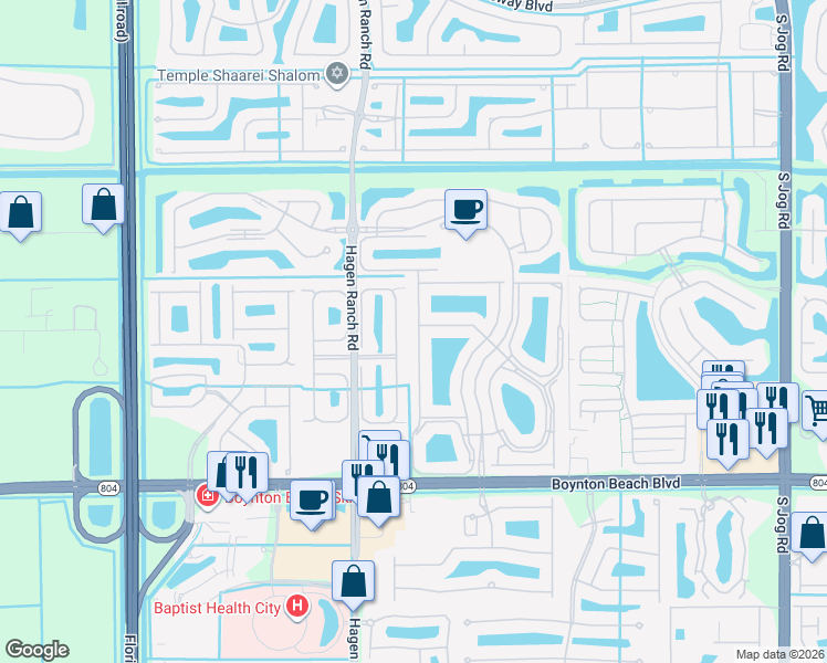 map of restaurants, bars, coffee shops, grocery stores, and more near 9866 Harbour Lake Circle in Boynton Beach