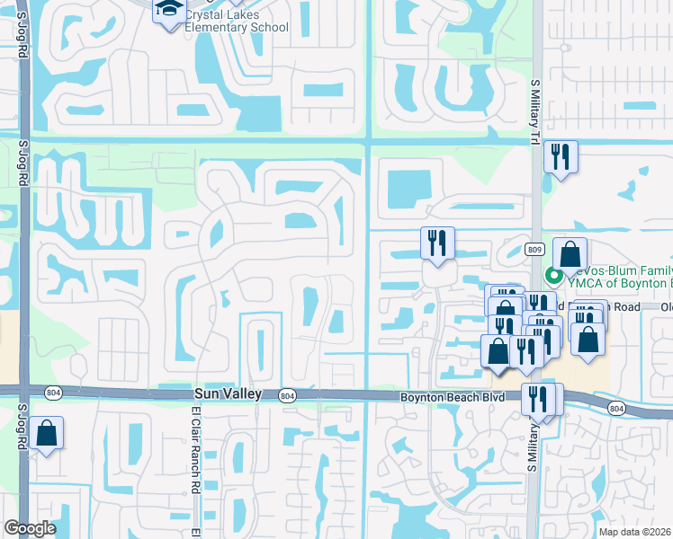 map of restaurants, bars, coffee shops, grocery stores, and more near in Palm Beach County