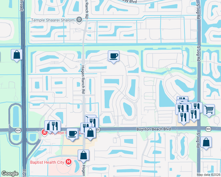 map of restaurants, bars, coffee shops, grocery stores, and more near 7900 Sailing Shores Terrace in Boynton Beach