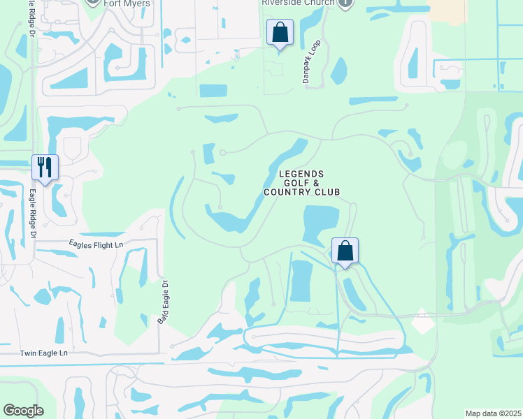map of restaurants, bars, coffee shops, grocery stores, and more near 14521 Legends Boulevard North in Fort Myers