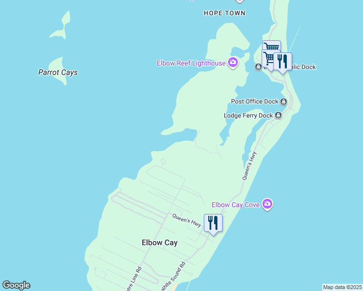 map of restaurants, bars, coffee shops, grocery stores, and more near in Elbow Cay