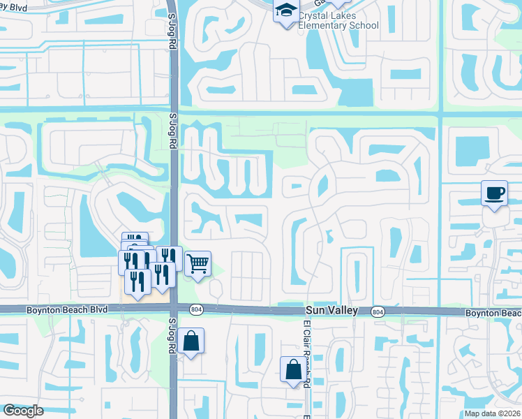 map of restaurants, bars, coffee shops, grocery stores, and more near 6192 Country Fair Circle in Boynton Beach
