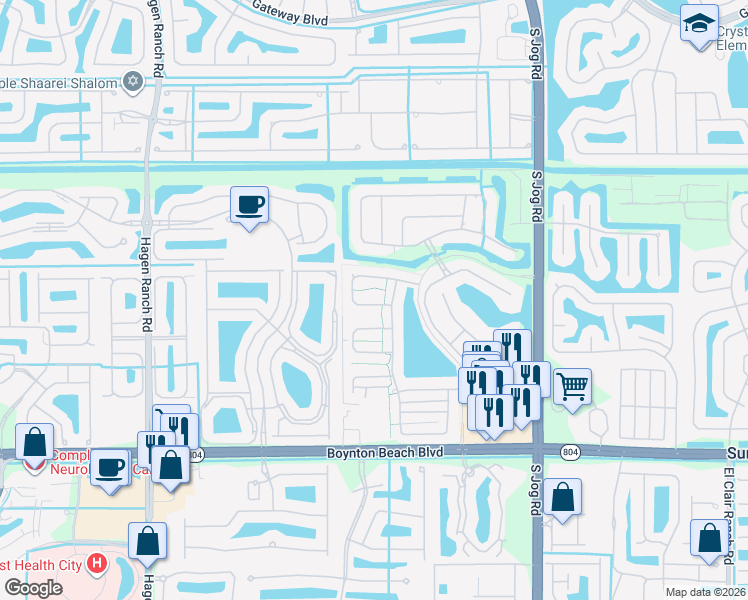 map of restaurants, bars, coffee shops, grocery stores, and more near 6922 Barnwell Drive in Boynton Beach