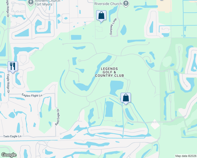 map of restaurants, bars, coffee shops, grocery stores, and more near 14533 Legends Boulevard North in Fort Myers