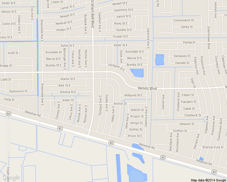 map of restaurants, bars, coffee shops, grocery stores, and more near 1019 Halby Avenue South in Lehigh Acres