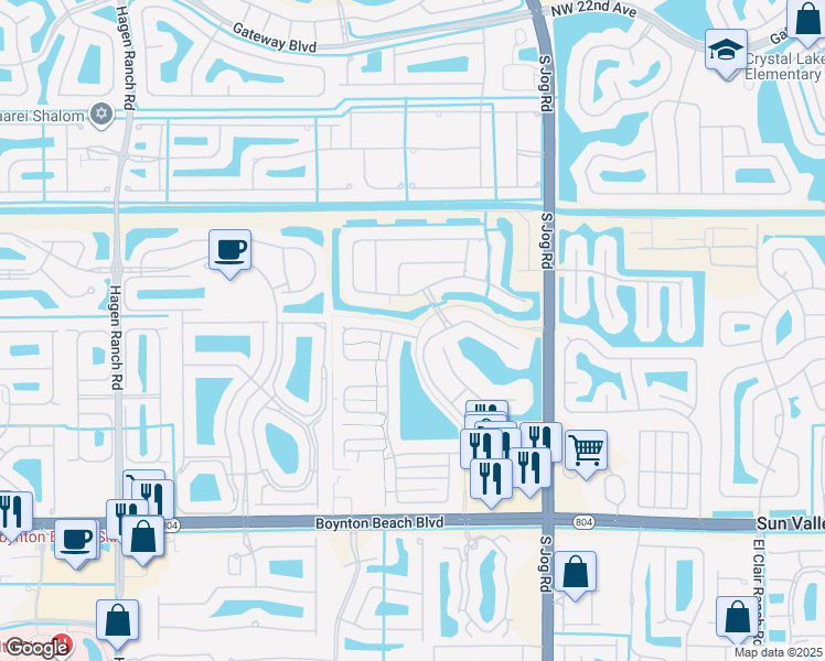 map of restaurants, bars, coffee shops, grocery stores, and more near 6803 Barnwell Drive in Boynton Beach
