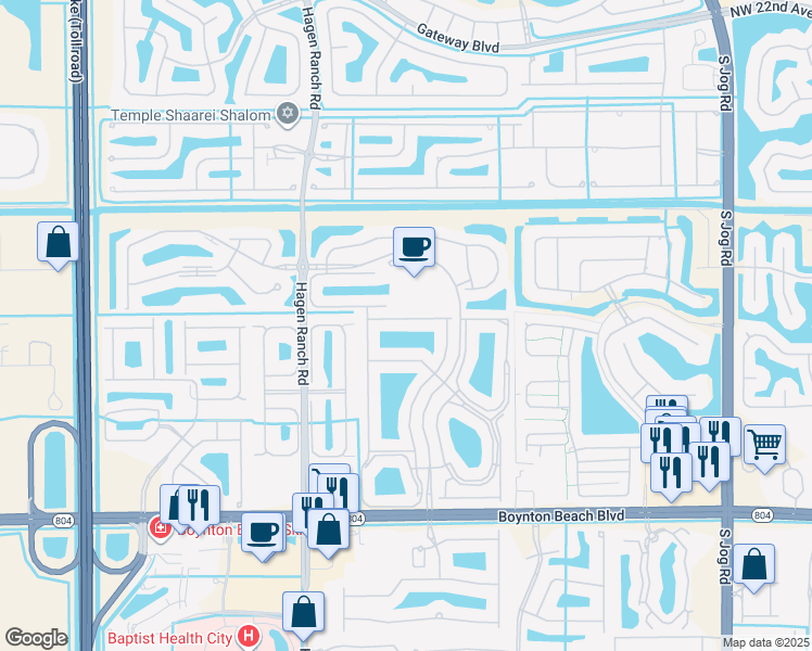 map of restaurants, bars, coffee shops, grocery stores, and more near 9767 Harbour Lake Cir in Boynton Beach