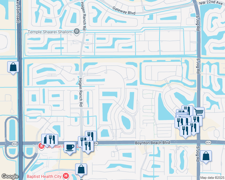 map of restaurants, bars, coffee shops, grocery stores, and more near 9767 Harbour Lake Circle in Boynton Beach