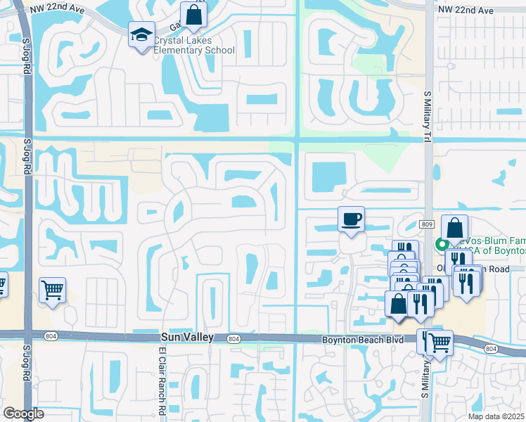 map of restaurants, bars, coffee shops, grocery stores, and more near 9453 Majestic Way in Boynton Beach
