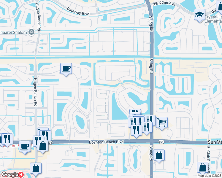 map of restaurants, bars, coffee shops, grocery stores, and more near 6803 Barnwell Drive in Boynton Beach
