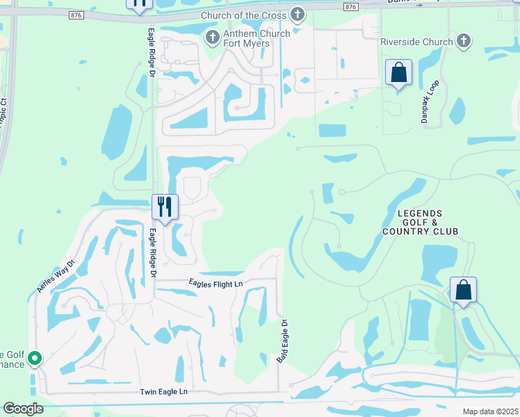 map of restaurants, bars, coffee shops, grocery stores, and more near 14212 Devington Way in Fort Myers