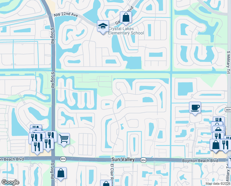 map of restaurants, bars, coffee shops, grocery stores, and more near 9422 Nursery Lane in Boynton Beach