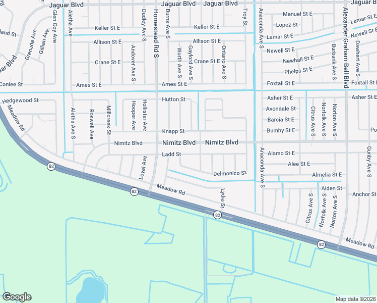 map of restaurants, bars, coffee shops, grocery stores, and more near 631 Ladd Street in Lehigh Acres