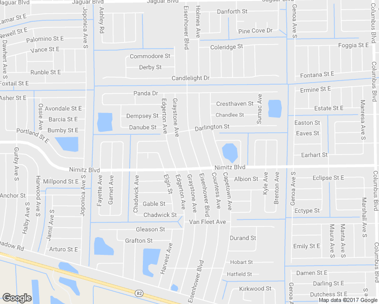 map of restaurants, bars, coffee shops, grocery stores, and more near 960 Eisenhower Boulevard in Lehigh Acres