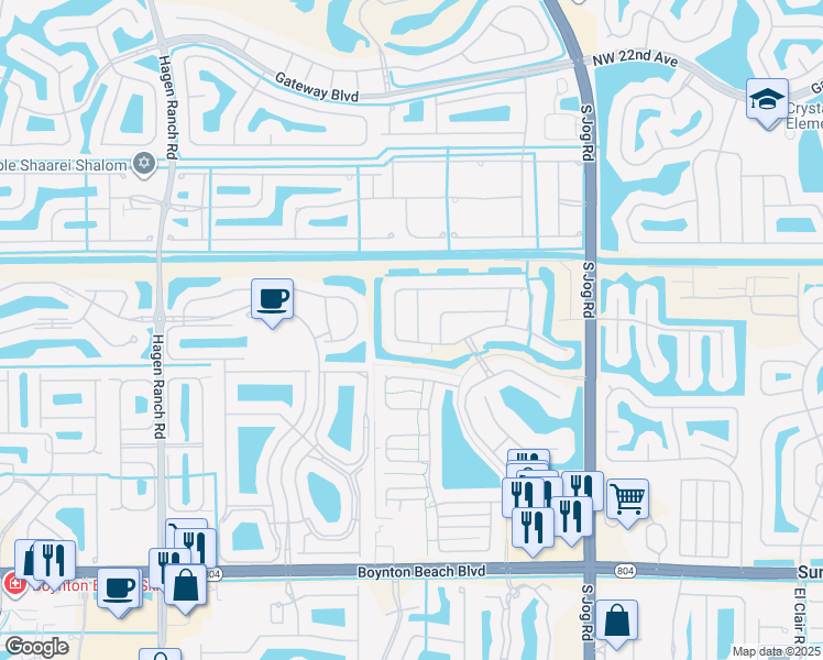 map of restaurants, bars, coffee shops, grocery stores, and more near 9311 Pearch Lane in Boynton Beach