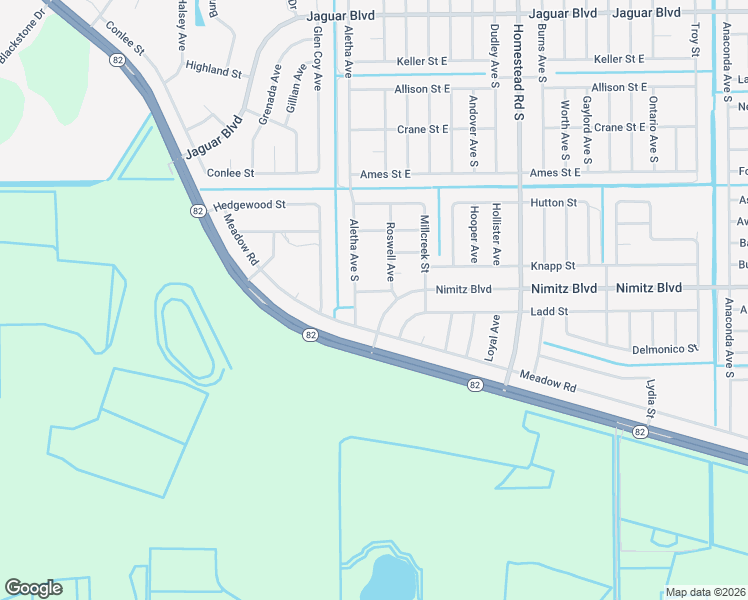 map of restaurants, bars, coffee shops, grocery stores, and more near 506 Rogue Street in Lehigh Acres