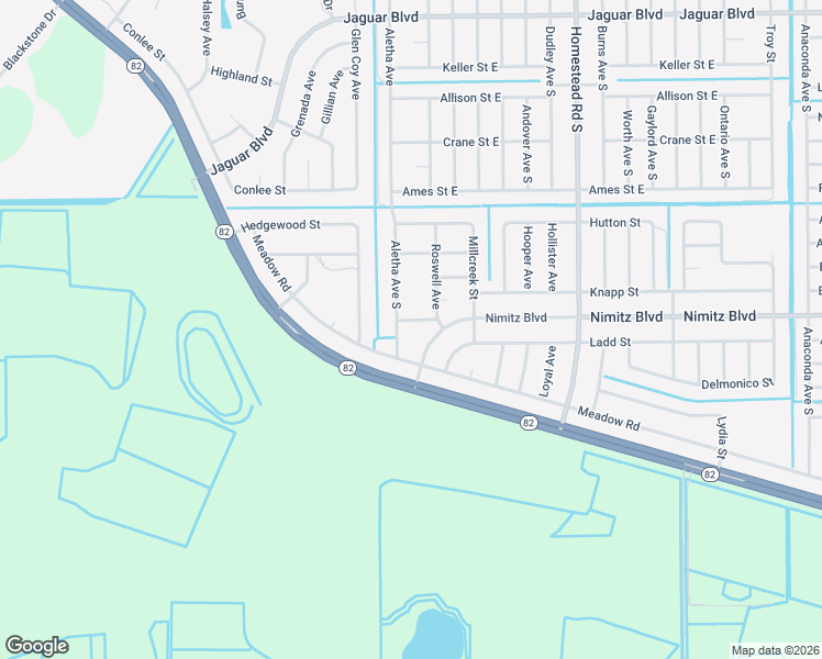 map of restaurants, bars, coffee shops, grocery stores, and more near 506 Rogue Street in Lehigh Acres