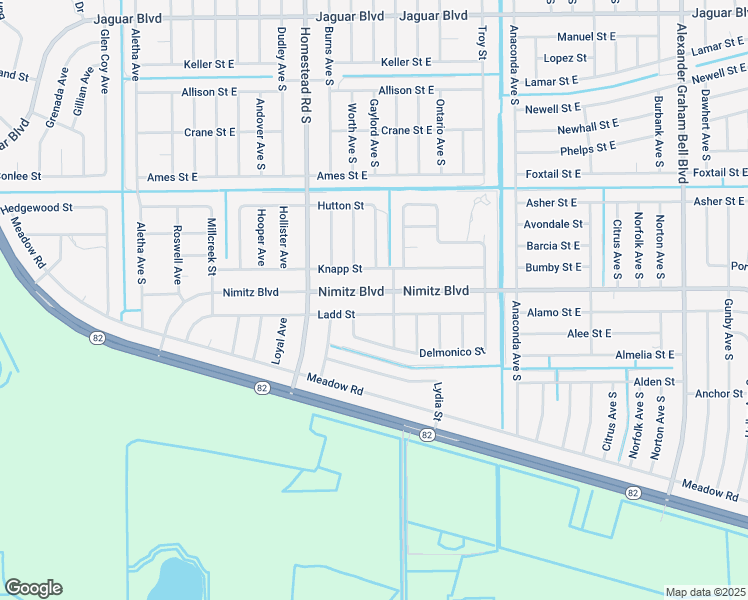 map of restaurants, bars, coffee shops, grocery stores, and more near 629 Ladd Street in Lehigh Acres