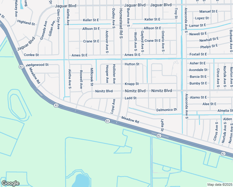 map of restaurants, bars, coffee shops, grocery stores, and more near 573 Ladd Street in Lehigh Acres