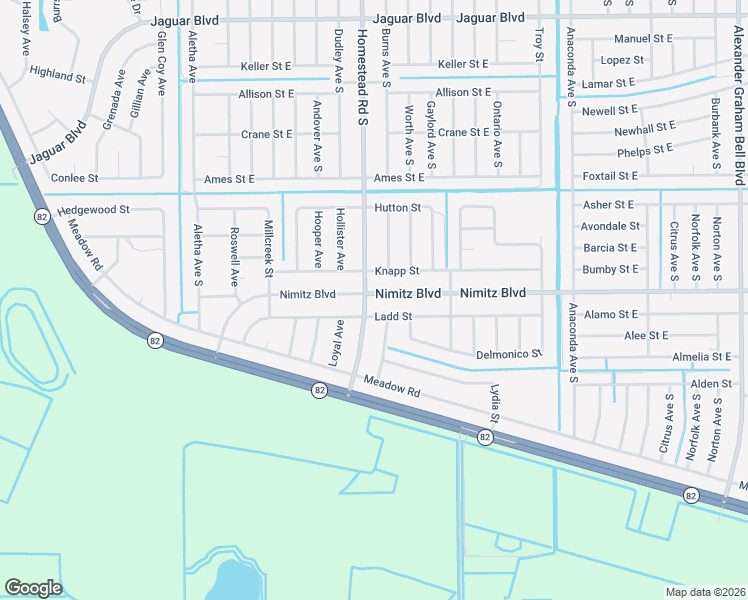 map of restaurants, bars, coffee shops, grocery stores, and more near 573 Ladd Street in Lehigh Acres