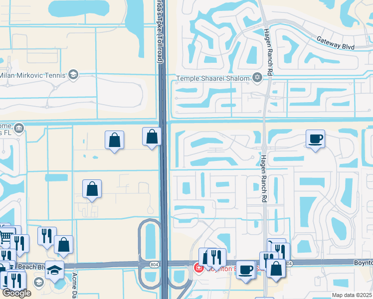 map of restaurants, bars, coffee shops, grocery stores, and more near 7772 Majestic Palm Drive in Boynton Beach