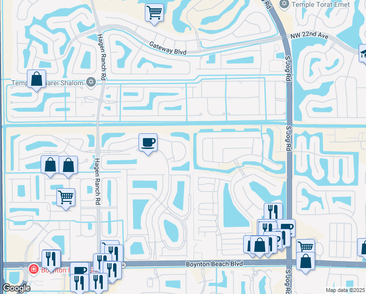 map of restaurants, bars, coffee shops, grocery stores, and more near 7039 Summer Tree Drive in Boynton Beach