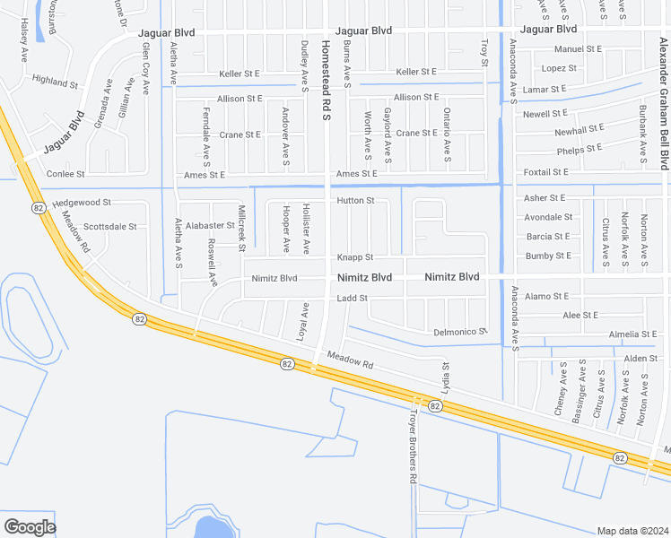 map of restaurants, bars, coffee shops, grocery stores, and more near 932 Homestead Road South in Lehigh Acres