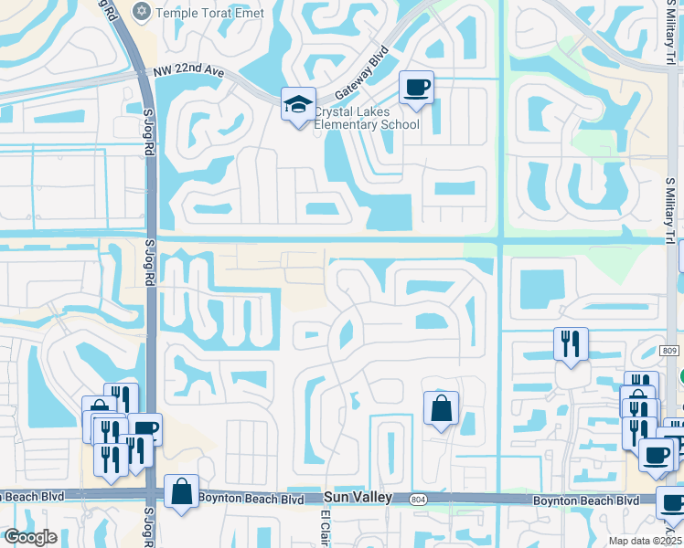 map of restaurants, bars, coffee shops, grocery stores, and more near 9333 Laurel Green Drive in Boynton Beach